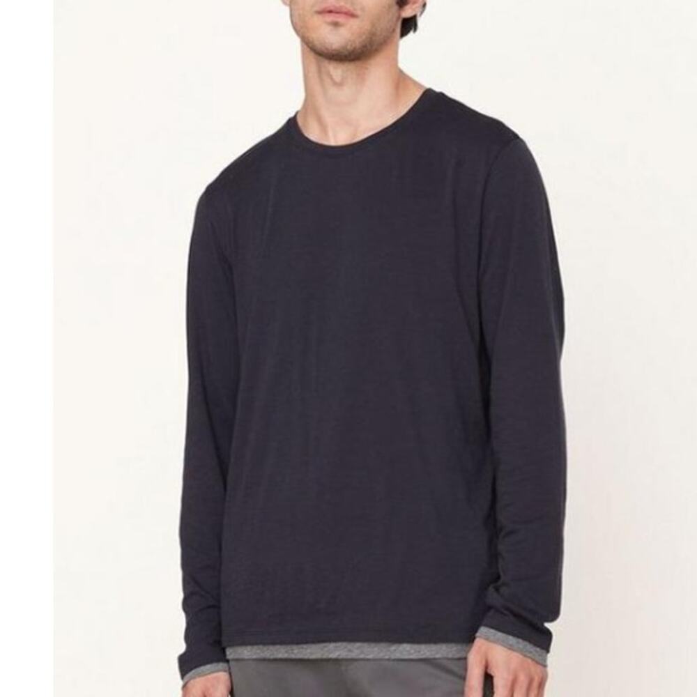 NEW Vince‎ Pima Lightweight Double Layer Tee in Dark Gray